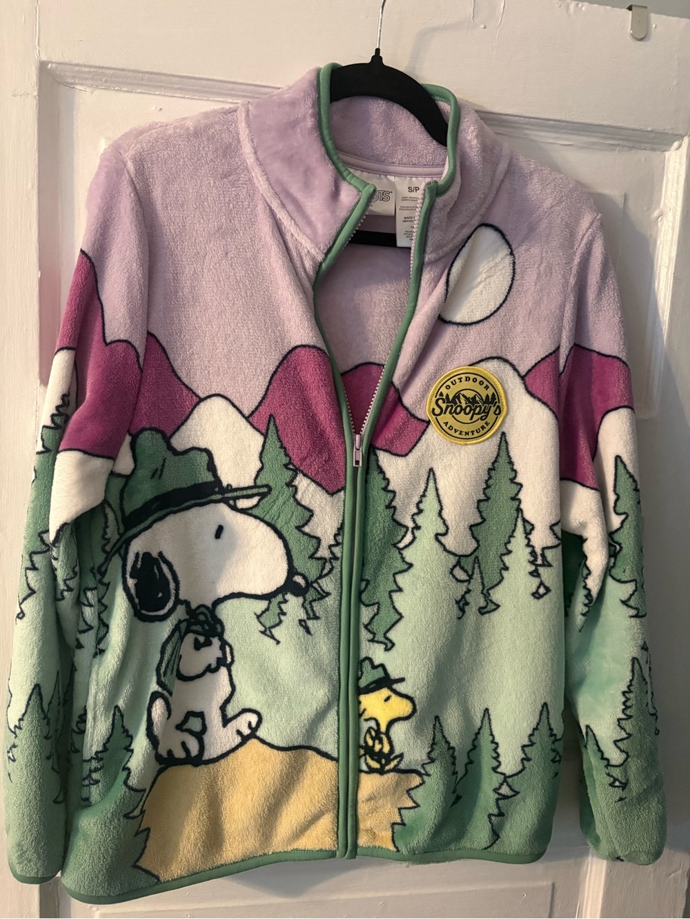 Fleece jacket Snoopy and Woodstock, Issac Morris Sherpa character full zip